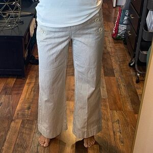 Banana republic pinstriped sailor style front pants